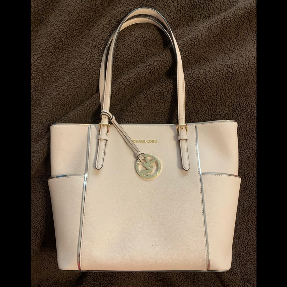 Michael Kors ballerina pink with gold trim
